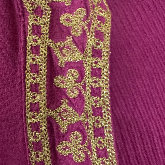 INC International Concepts Cotton Magenta dress with Gold Embroidery size 1x - Picture 6 of 6